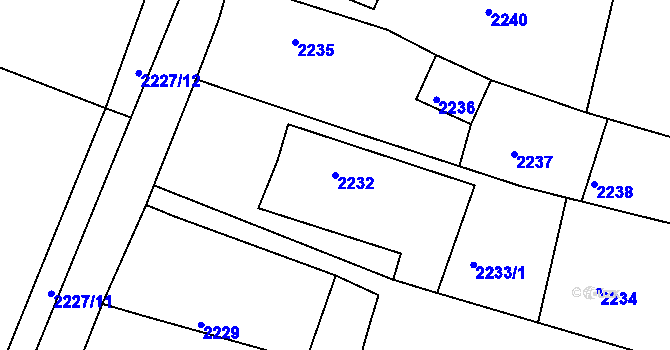 Parcela st. 2232 v KÚ Kamenice nad Lipou, Katastrální mapa