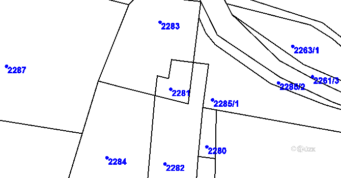 Parcela st. 2281 v KÚ Kamenice nad Lipou, Katastrální mapa