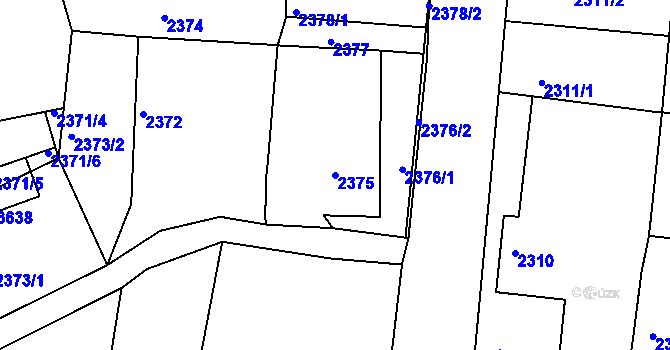 Parcela st. 2375 v KÚ Kamenice nad Lipou, Katastrální mapa
