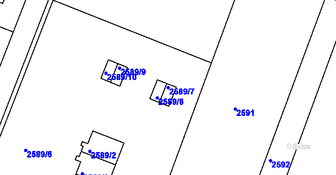 Parcela st. 2589/7 v KÚ Kamenice nad Lipou, Katastrální mapa