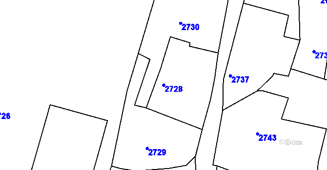 Parcela st. 2728 v KÚ Kamenice nad Lipou, Katastrální mapa
