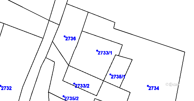 Parcela st. 2733/1 v KÚ Kamenice nad Lipou, Katastrální mapa