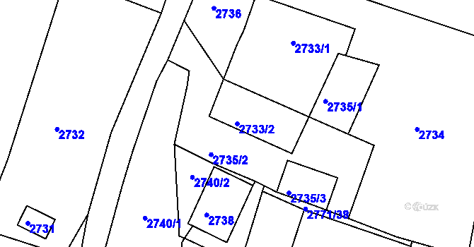 Parcela st. 2733/2 v KÚ Kamenice nad Lipou, Katastrální mapa