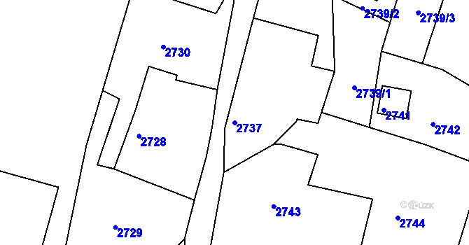 Parcela st. 2737 v KÚ Kamenice nad Lipou, Katastrální mapa