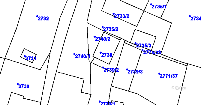 Parcela st. 2738 v KÚ Kamenice nad Lipou, Katastrální mapa