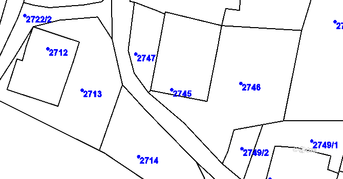 Parcela st. 2745 v KÚ Kamenice nad Lipou, Katastrální mapa