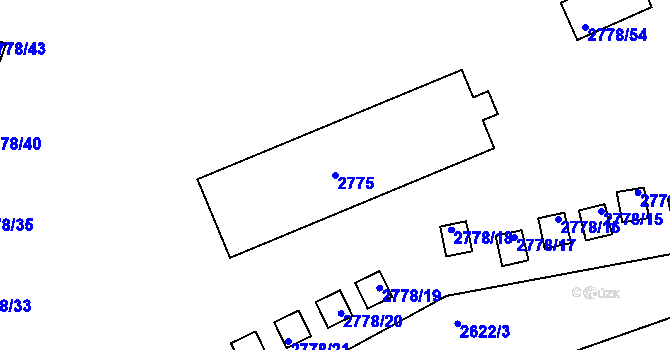 Parcela st. 2775 v KÚ Kamenice nad Lipou, Katastrální mapa