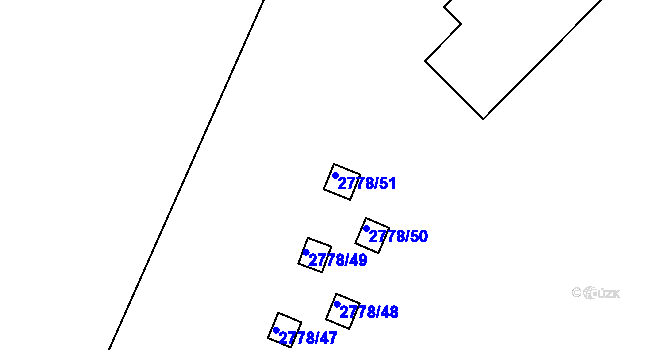 Parcela st. 2778/51 v KÚ Kamenice nad Lipou, Katastrální mapa