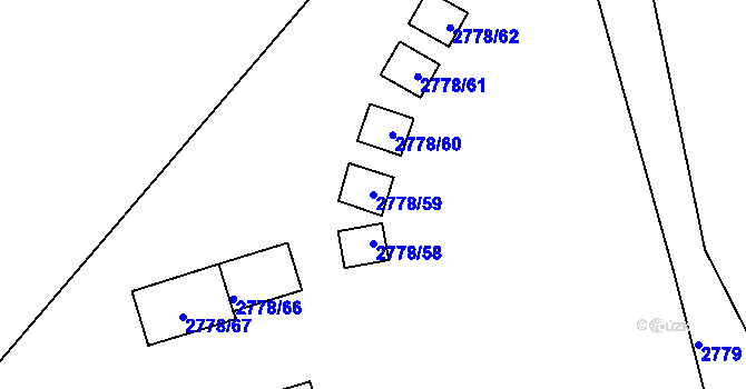 Parcela st. 2778/59 v KÚ Kamenice nad Lipou, Katastrální mapa