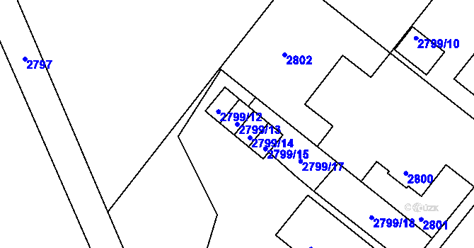 Parcela st. 2799/13 v KÚ Kamenice nad Lipou, Katastrální mapa