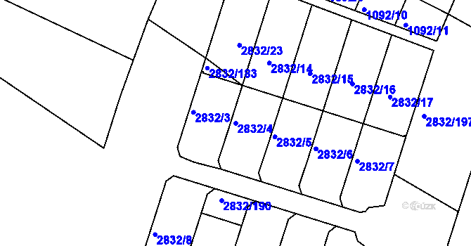 Parcela st. 2832/4 v KÚ Kamenice nad Lipou, Katastrální mapa