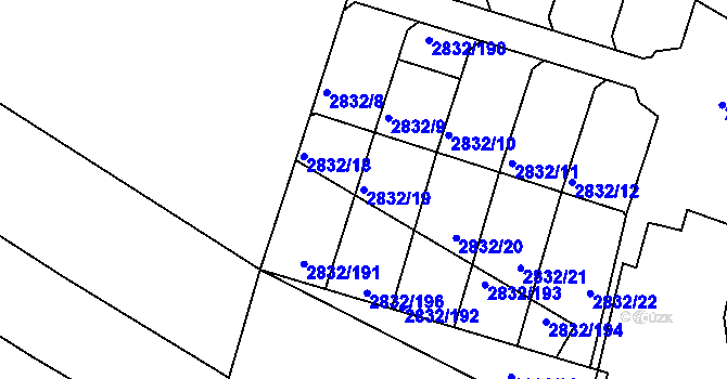 Parcela st. 2832/19 v KÚ Kamenice nad Lipou, Katastrální mapa