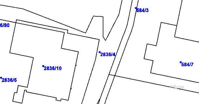 Parcela st. 2836/4 v KÚ Kamenice nad Lipou, Katastrální mapa