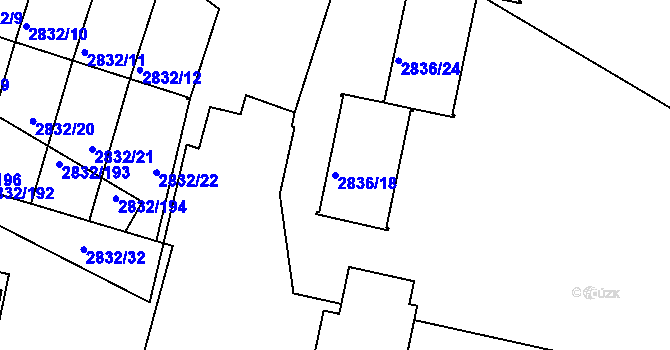 Parcela st. 2836/18 v KÚ Kamenice nad Lipou, Katastrální mapa