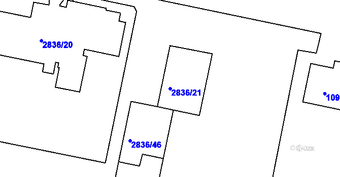 Parcela st. 2836/21 v KÚ Kamenice nad Lipou, Katastrální mapa