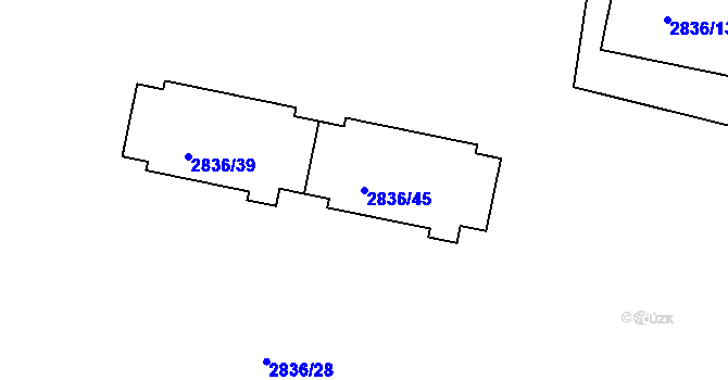 Parcela st. 2836/45 v KÚ Kamenice nad Lipou, Katastrální mapa