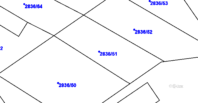 Parcela st. 2836/51 v KÚ Kamenice nad Lipou, Katastrální mapa