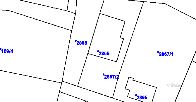 Parcela st. 2866 v KÚ Kamenice nad Lipou, Katastrální mapa