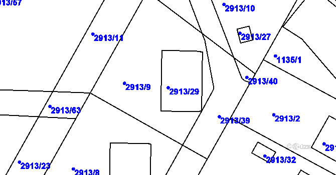 Parcela st. 2913/29 v KÚ Kamenice nad Lipou, Katastrální mapa