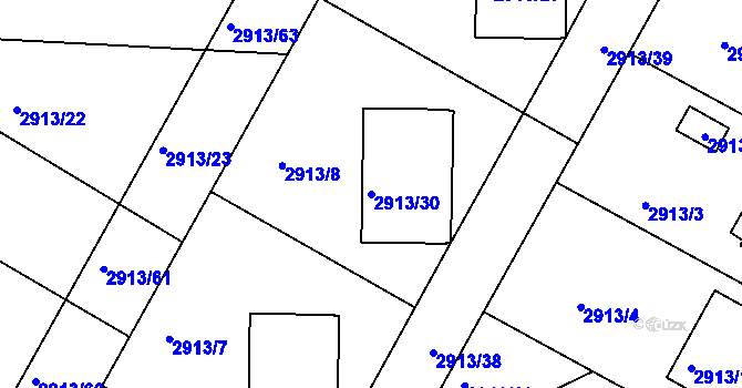 Parcela st. 2913/30 v KÚ Kamenice nad Lipou, Katastrální mapa