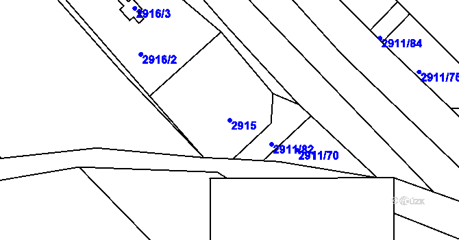 Parcela st. 2915 v KÚ Kamenice nad Lipou, Katastrální mapa