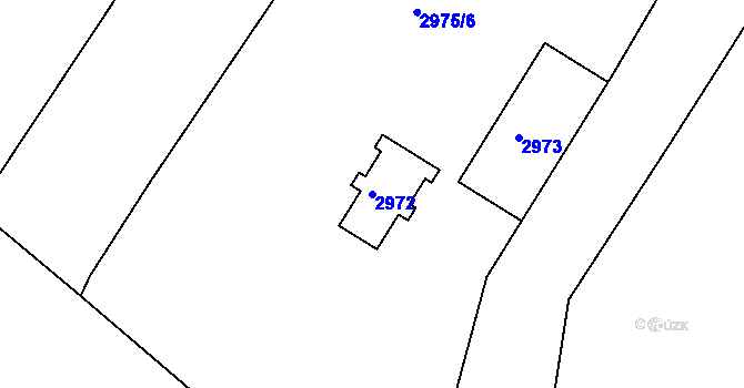Parcela st. 2972 v KÚ Kamenice nad Lipou, Katastrální mapa