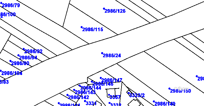 Parcela st. 2986/24 v KÚ Kamenice nad Lipou, Katastrální mapa