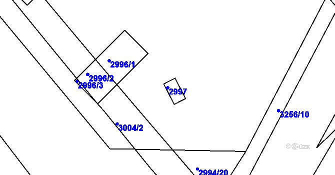 Parcela st. 2997 v KÚ Kamenice nad Lipou, Katastrální mapa