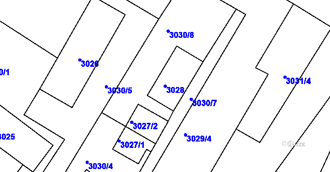 Parcela st. 3028 v KÚ Kamenice nad Lipou, Katastrální mapa