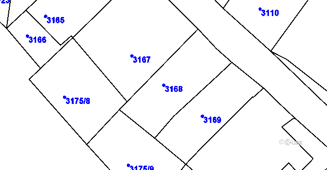 Parcela st. 3168 v KÚ Kamenice nad Lipou, Katastrální mapa