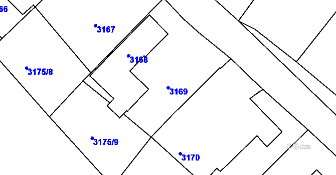 Parcela st. 3169 v KÚ Kamenice nad Lipou, Katastrální mapa