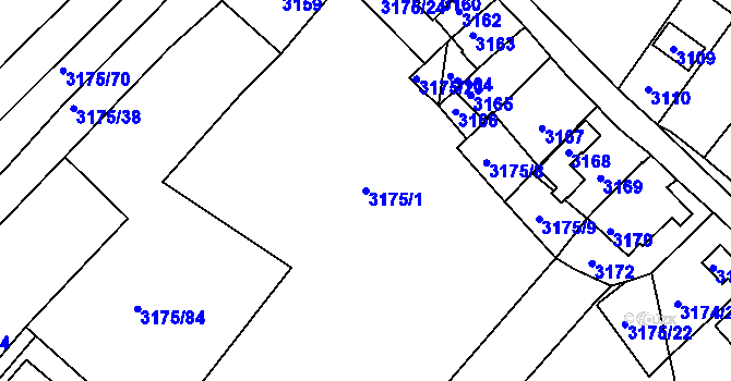 Parcela st. 3175/1 v KÚ Kamenice nad Lipou, Katastrální mapa