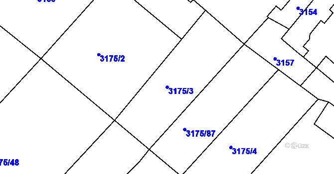 Parcela st. 3175/3 v KÚ Kamenice nad Lipou, Katastrální mapa