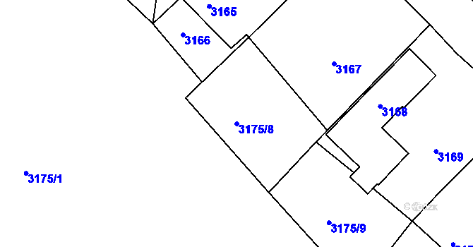 Parcela st. 3175/8 v KÚ Kamenice nad Lipou, Katastrální mapa