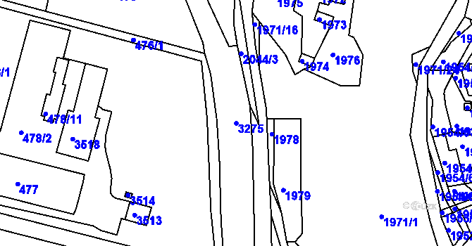 Parcela st. 3275 v KÚ Kamenice nad Lipou, Katastrální mapa