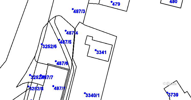 Parcela st. 3341 v KÚ Kamenice nad Lipou, Katastrální mapa
