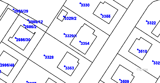 Parcela st. 3354 v KÚ Kamenice nad Lipou, Katastrální mapa