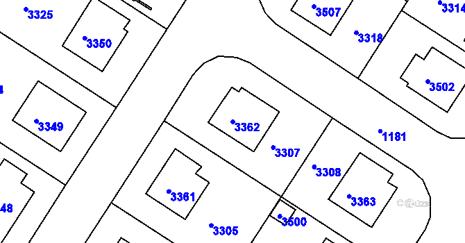 Parcela st. 3362 v KÚ Kamenice nad Lipou, Katastrální mapa