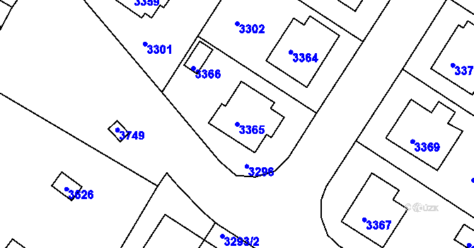 Parcela st. 3365 v KÚ Kamenice nad Lipou, Katastrální mapa