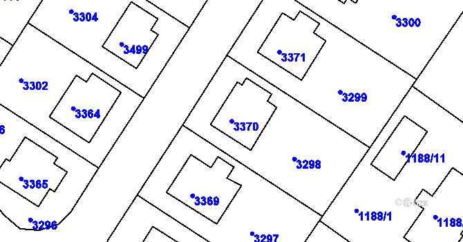 Parcela st. 3370 v KÚ Kamenice nad Lipou, Katastrální mapa