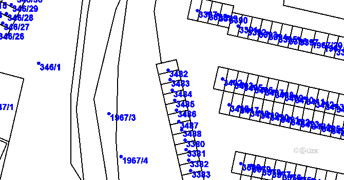 Parcela st. 3484 v KÚ Kamenice nad Lipou, Katastrální mapa