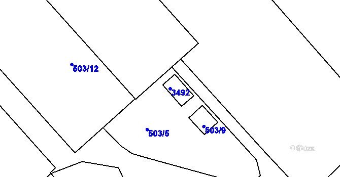 Parcela st. 3492 v KÚ Kamenice nad Lipou, Katastrální mapa
