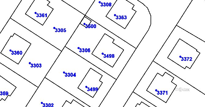 Parcela st. 3498 v KÚ Kamenice nad Lipou, Katastrální mapa