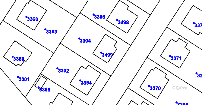 Parcela st. 3499 v KÚ Kamenice nad Lipou, Katastrální mapa