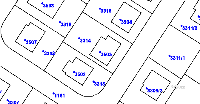 Parcela st. 3503 v KÚ Kamenice nad Lipou, Katastrální mapa