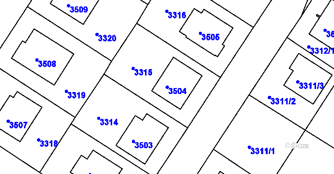 Parcela st. 3504 v KÚ Kamenice nad Lipou, Katastrální mapa