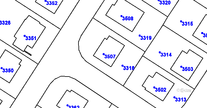 Parcela st. 3507 v KÚ Kamenice nad Lipou, Katastrální mapa