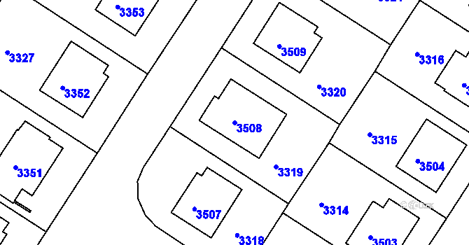 Parcela st. 3508 v KÚ Kamenice nad Lipou, Katastrální mapa
