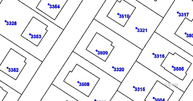 Parcela st. 3509 v KÚ Kamenice nad Lipou, Katastrální mapa