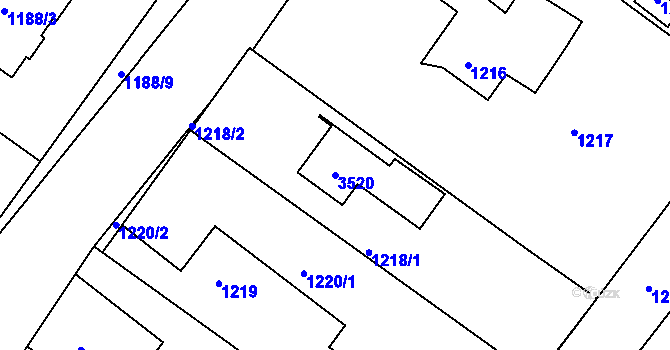 Parcela st. 3520 v KÚ Kamenice nad Lipou, Katastrální mapa